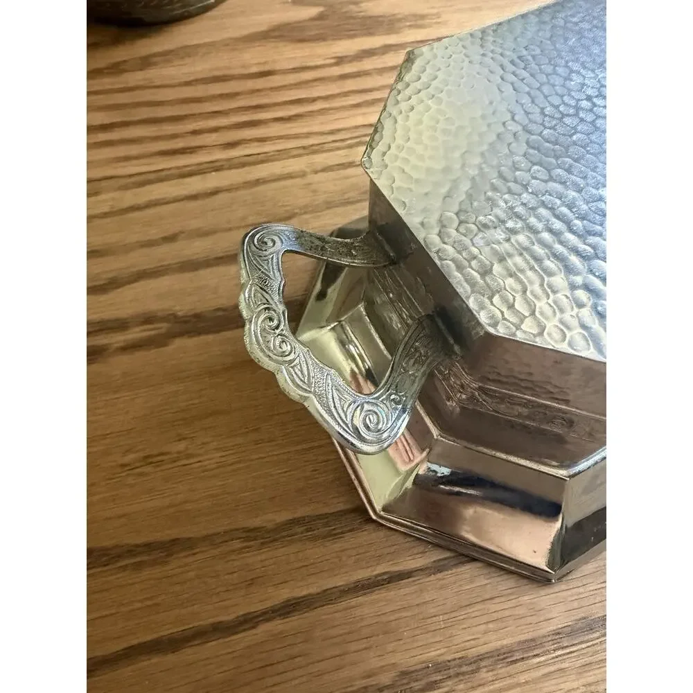 Vintage 1935 Silver Plate Tea Caddy Keystone Silver Co Art Deco Silver Tea Box